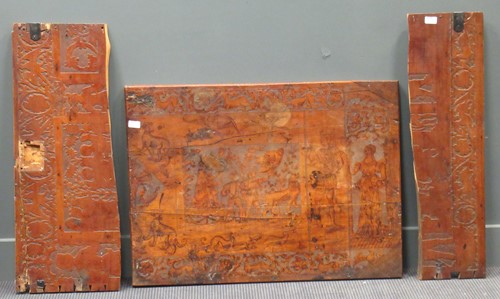 Lot 130 - Two 18th century Continental cedar wood poker...