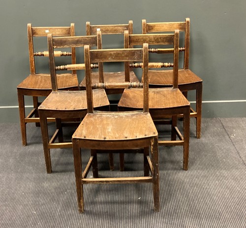 Lot 425 - A set of six 19th century country fruitwood...