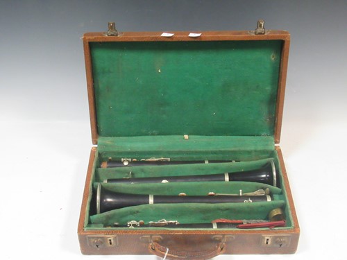 Lot 117 - A pair of Clarinets, stamped Cabart Paris with...