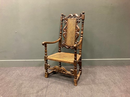 Lot 344 - A carved walnut armchair, late 17th century,...