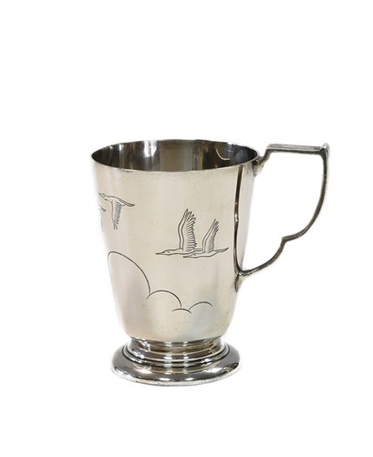 Lot 622 - A George VI silver christening mug