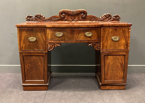 Lot 385 - A William IV mahogany sideboard, probably...