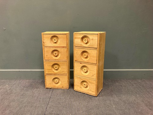 Lot 394 - A pair of Victorian stripped pine bedside...