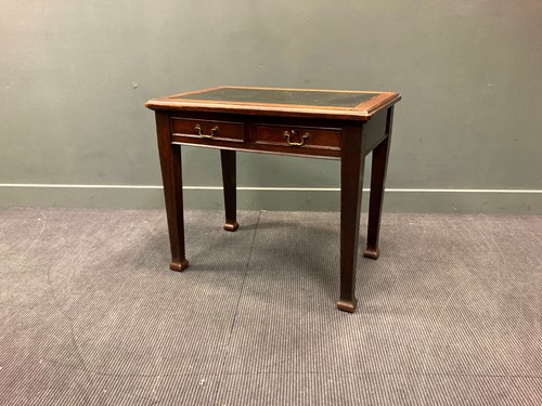 Lot 395 - A mahogany two drawer students desk, 78 x 92 x...