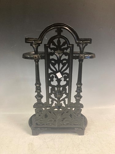 Lot 406 - A cast iron stick stand, 52cm high