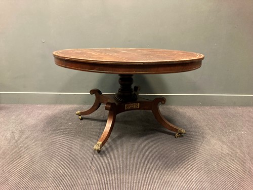 Lot 348 - A Regency brass inlaid mahogany breakfast...