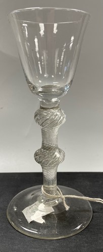 Lot 252 - An 18th century double knopped airtwist...
