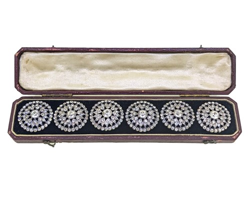 Lot 1 - A set of French metalwares silver paste buttons