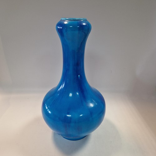 Lot 31 - A Minton turquoise glazed vase
