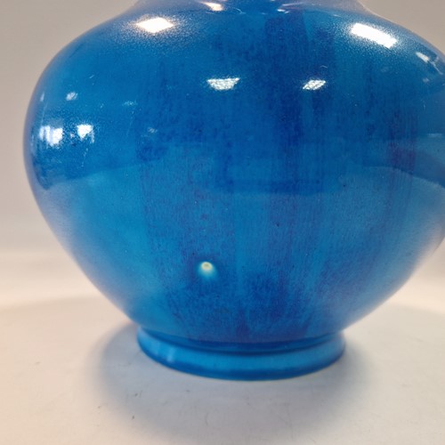 Lot 31 - A Minton turquoise glazed vase