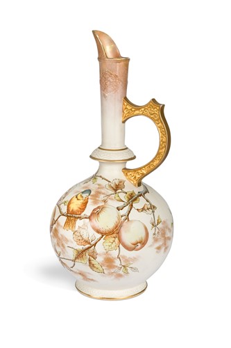 Lot 28 - Attributed to Christopher Dresser (1834-1904) for The Old Hall Earthenware Co., Ltd., an Aesthetic period ewer