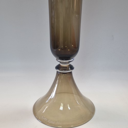 Lot 23 - Simon Moore (born 1959), a tall green glass vase, 2014