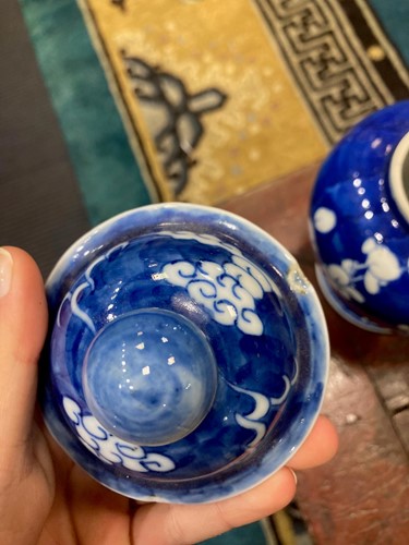 Lot 47 - A group of five Chinese blue and white porcelain vases, Qing Dynasty, 19th century