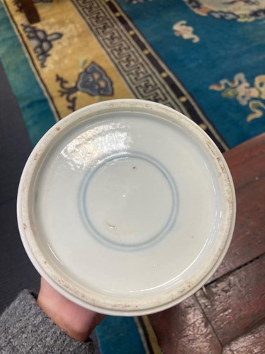 Lot 47 - A group of five Chinese blue and white porcelain vases, Qing Dynasty, 19th century