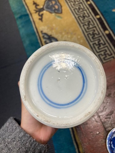 Lot 47 - A group of five Chinese blue and white porcelain vases, Qing Dynasty, 19th century