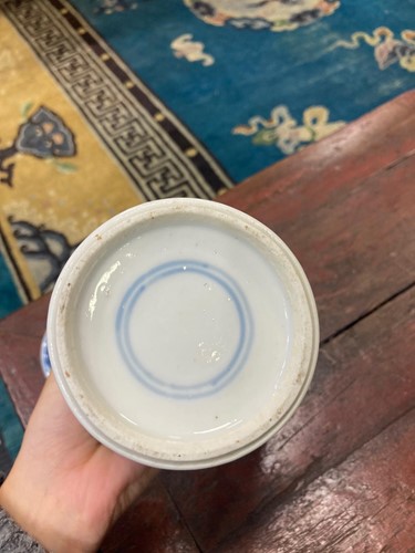 Lot 47 - A group of five Chinese blue and white porcelain vases, Qing Dynasty, 19th century