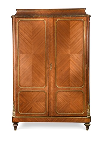 Lot 818 - A Louis XVI style kingwood and mahogany wardrobe with gilt metal mounts