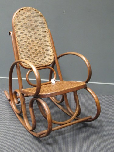 Lot 414 - A Thonet type bentwood rocking chair