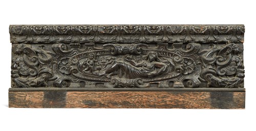 Lot 336 - An Italian carved walnut cassone panel, 16th century