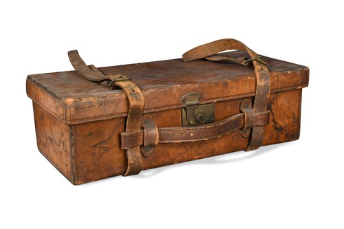 Lot 128 - A large leather cartridge magazine
