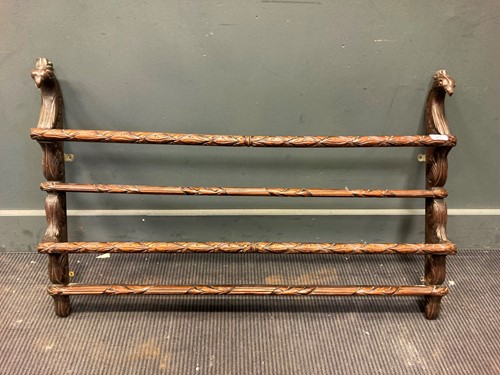 Lot 689 - A set of Anglo-Indian carved hardwood wall...