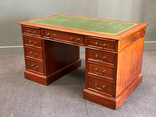 Lot 342 - A 20th century Georgian style leather inset...