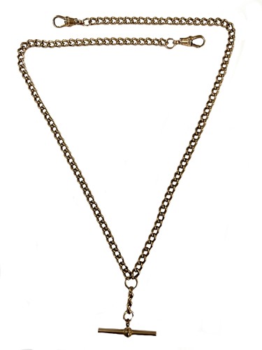 Lot 336 - A modern 9ct gold 'Albert' watch chain