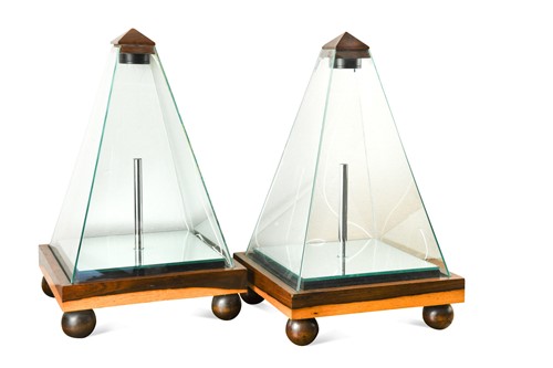Lot 317 - A pair of decorative table-top obelisk display cases