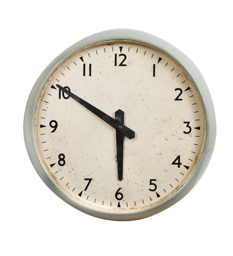 Lot 275 - An overscale industrial Telephone Rental Services enamel wall clock, circa 1960s