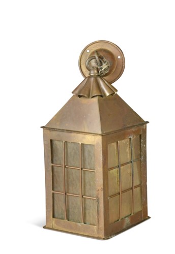 Lot 185 - An Arts & Crafts brass hall lantern