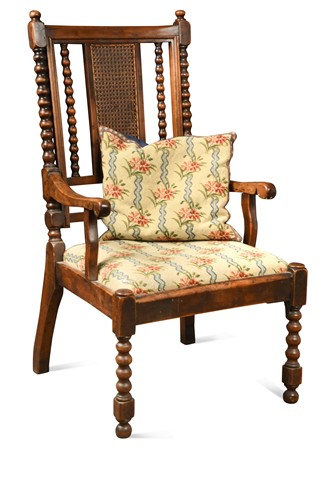 Lot 451 - A provincial yew wood armchair, 19th century