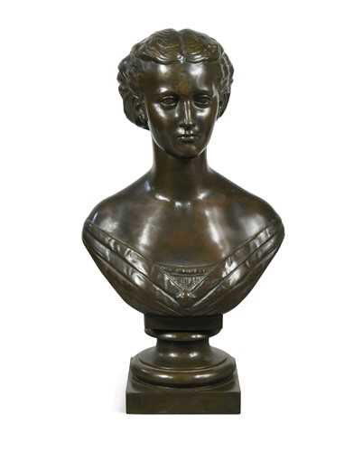 Lot 393 - Mary Thornycroft (1809-1895), a bronze bust of Alexandra, Princess of Wales