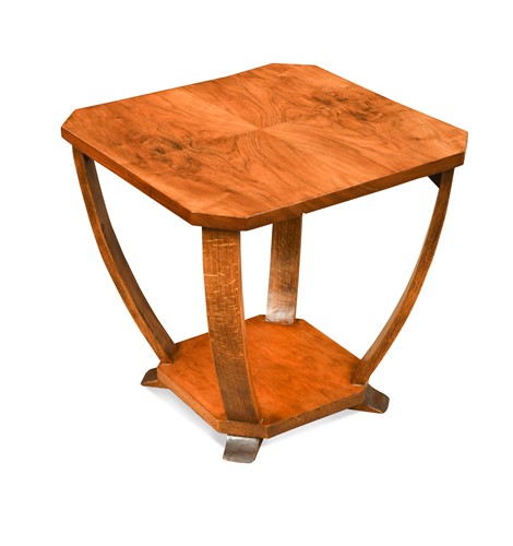 Lot 253 - An Art Deco period walnut lamp/occasional table, circa 1930