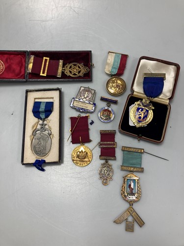 Lot 178 - A group of Masonic medals to Brother White,...