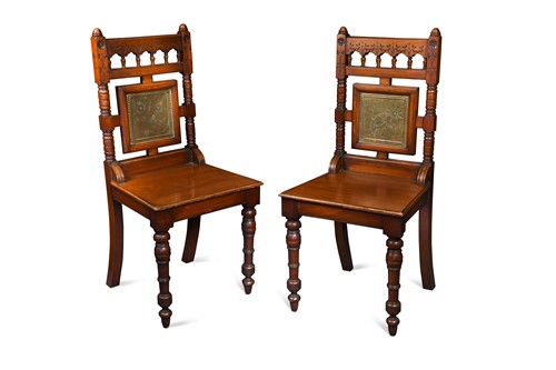 Lot 172 - A pair of Aesthetic side chairs by Francis and James Smith