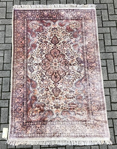 Lot 376 - A Silk Bokhara rug, 201 x 123cm