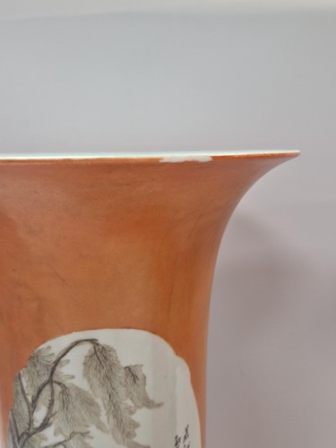 Lot 48 - A pair of large Chinese porcelain cylindrical vases, Republic Period