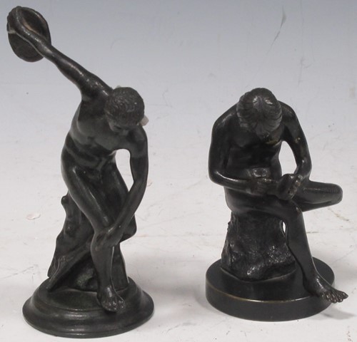 Lot 125 - Two small Italian Grand Tour bronze statuettes...