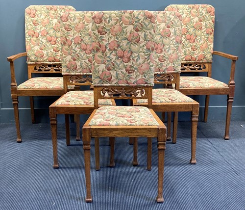 Lot 353 - A set of 6 (4+2) late Victorian oak...