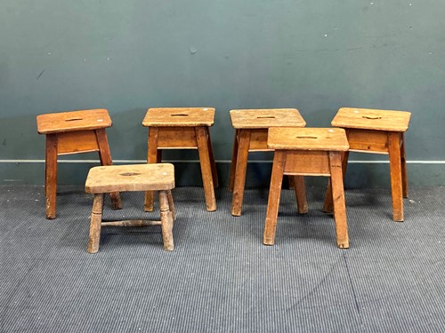 Lot 428 - Various pine country stools