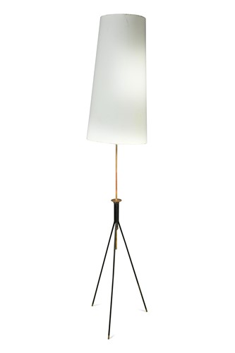 Lot 285 - A mid-century height-adjustable floor lamp, probably French