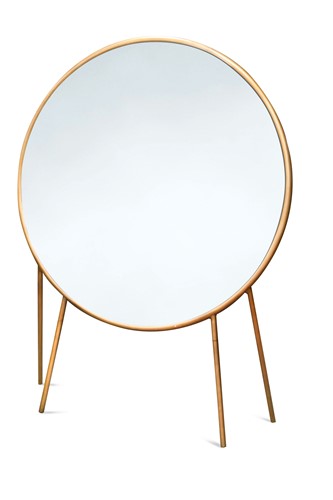 Lot 277 - A particularly large gilt metal free-standing dressing mirror, possibly Scandinavian