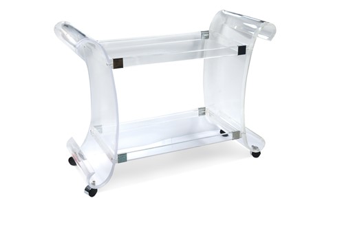 Lot 306 - An American Lucite and mirror glass drinks trolley, 1970s