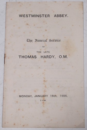 Lot 154 - Thomas Hardy: original pamphlet, "Westminster...