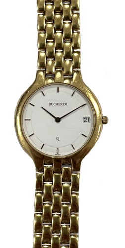 Lot 336 - Bucherer - A Swiss 18ct gold wristwatch