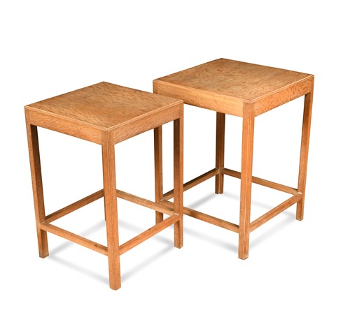 Lot 234 - A Heal's limed oak nest of two stacking tables, circa 1930