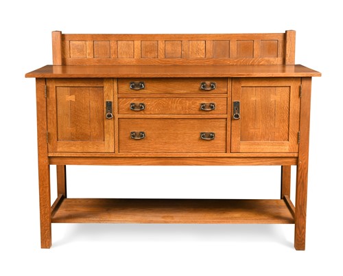 Lot 212 - Leopold and John George Stickley, an Arts & Crafts 'Mission' oak sideboard, designed 1910