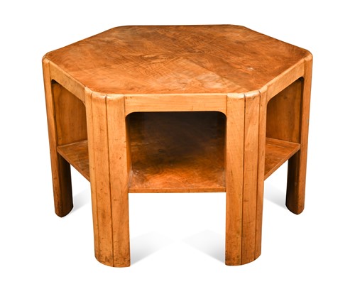 Lot 239 - A Heal's walnut hexagonal coffee table, circa 1930s