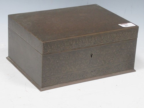Lot 21 - A late 19th century, brass foliate engraved...