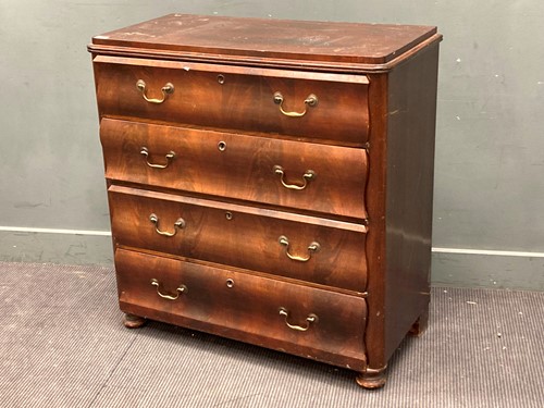 Lot 458 - A Continental mahogany four drawer chest 99cm...
